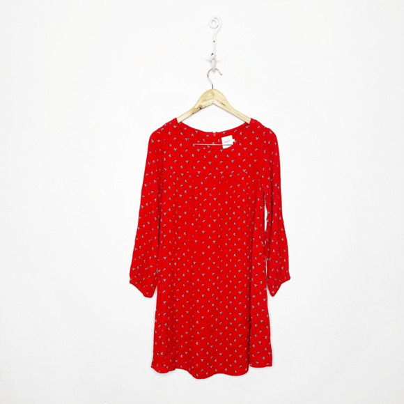 HATCH THE NINES floral long sleeve maternity dress RED womens medium M - Picture 1 of 7